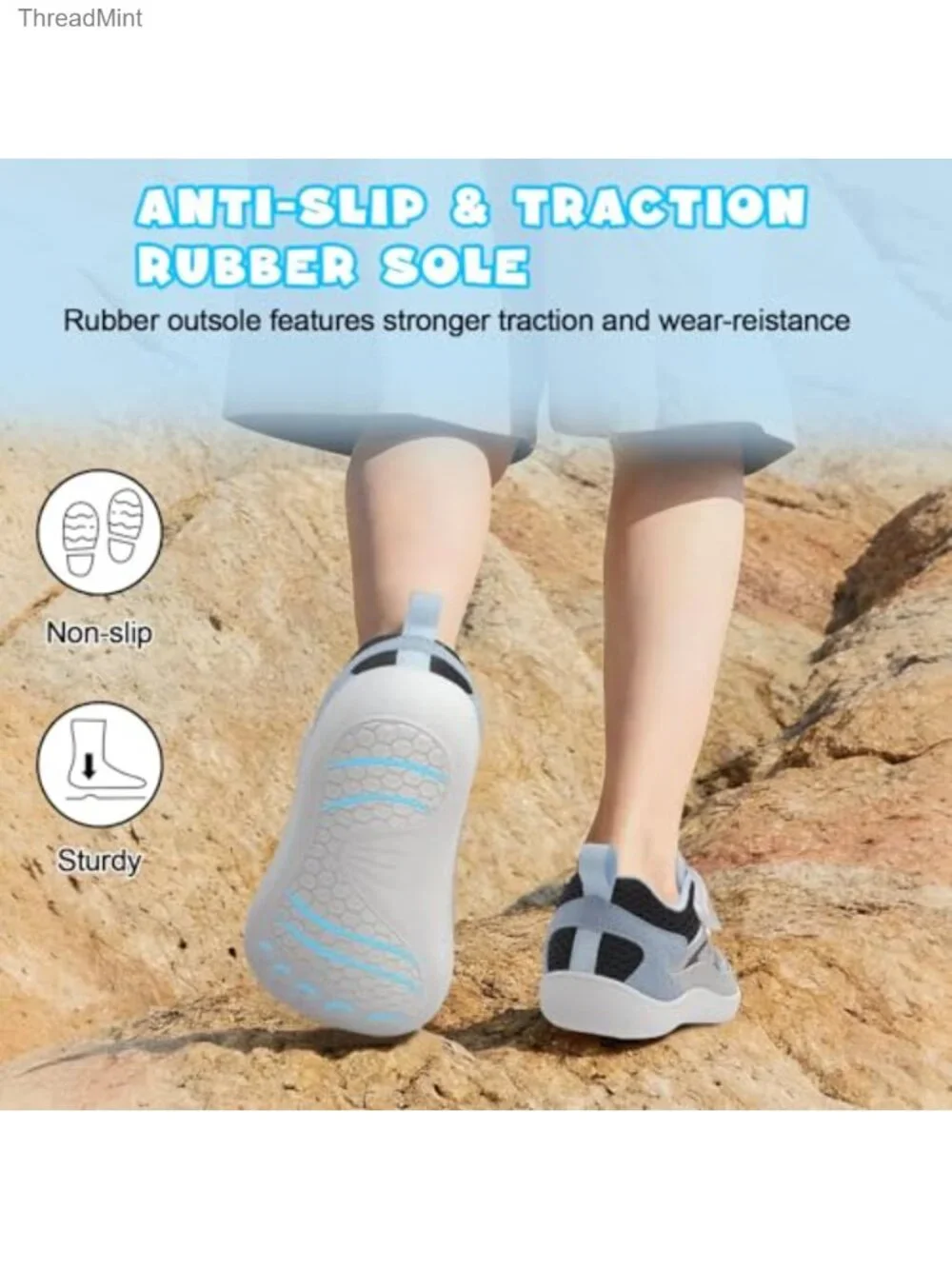 Toddler Kids Water Shoes Barefoot Wide Toe Non-Slip Athletic Sandals